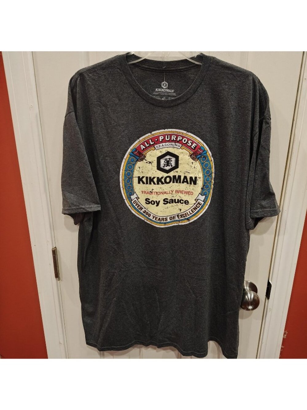 NWT Official Kikkoman Soy Sauce Shirt Mens XL Gray Graphic Seasoning Food Tee